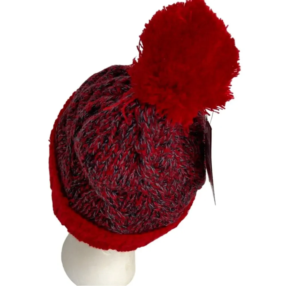 Jordan Knit Pom Red Beanie Cap Hat Youth One Size New